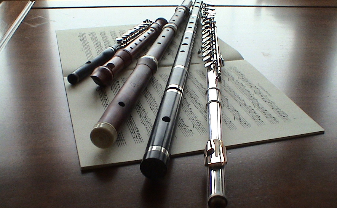 Tim Janz original size flute collection on sheet music